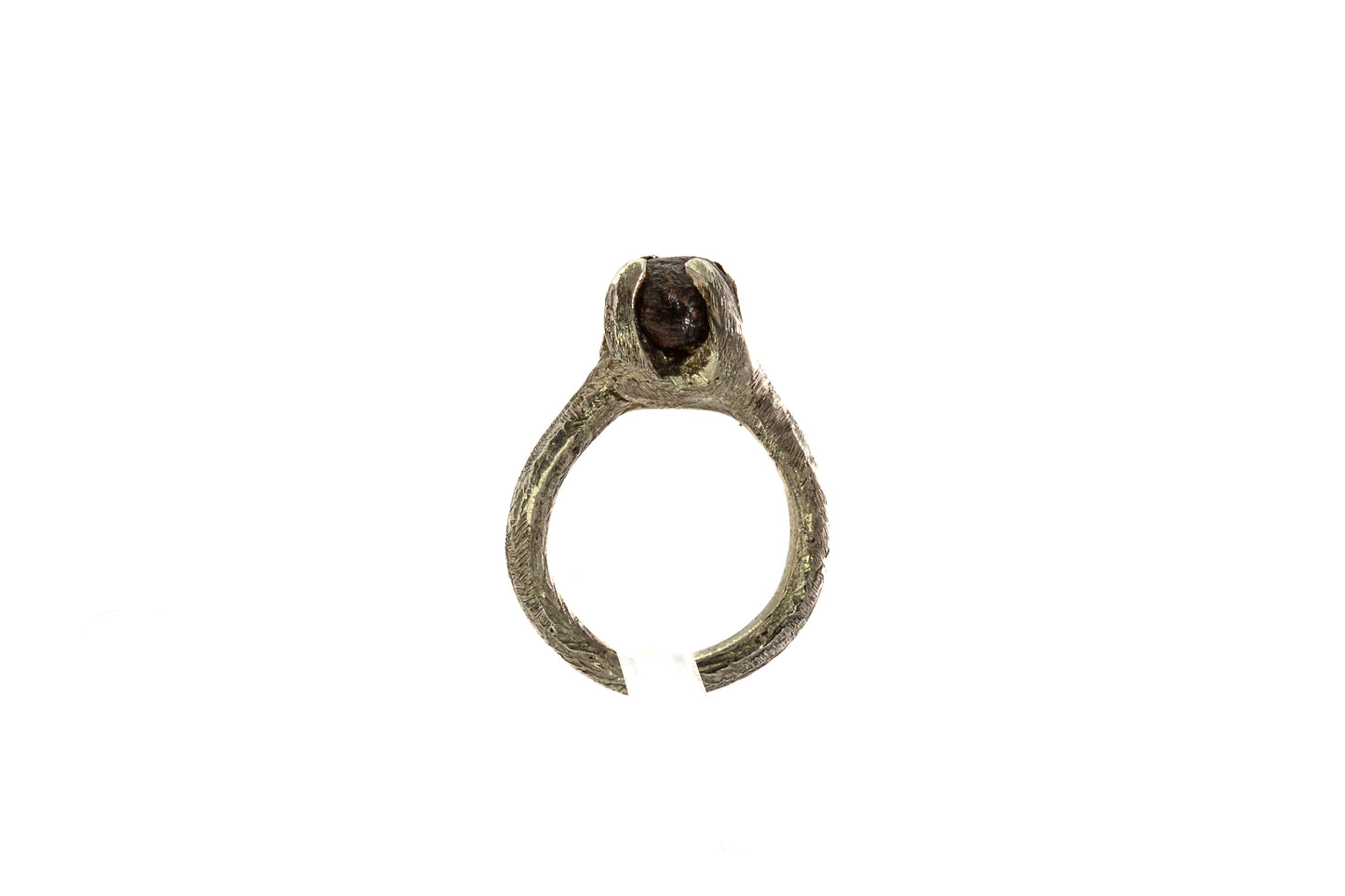 Local Gems: "Shoreline" Rough Garnet silver Solitaire Ring