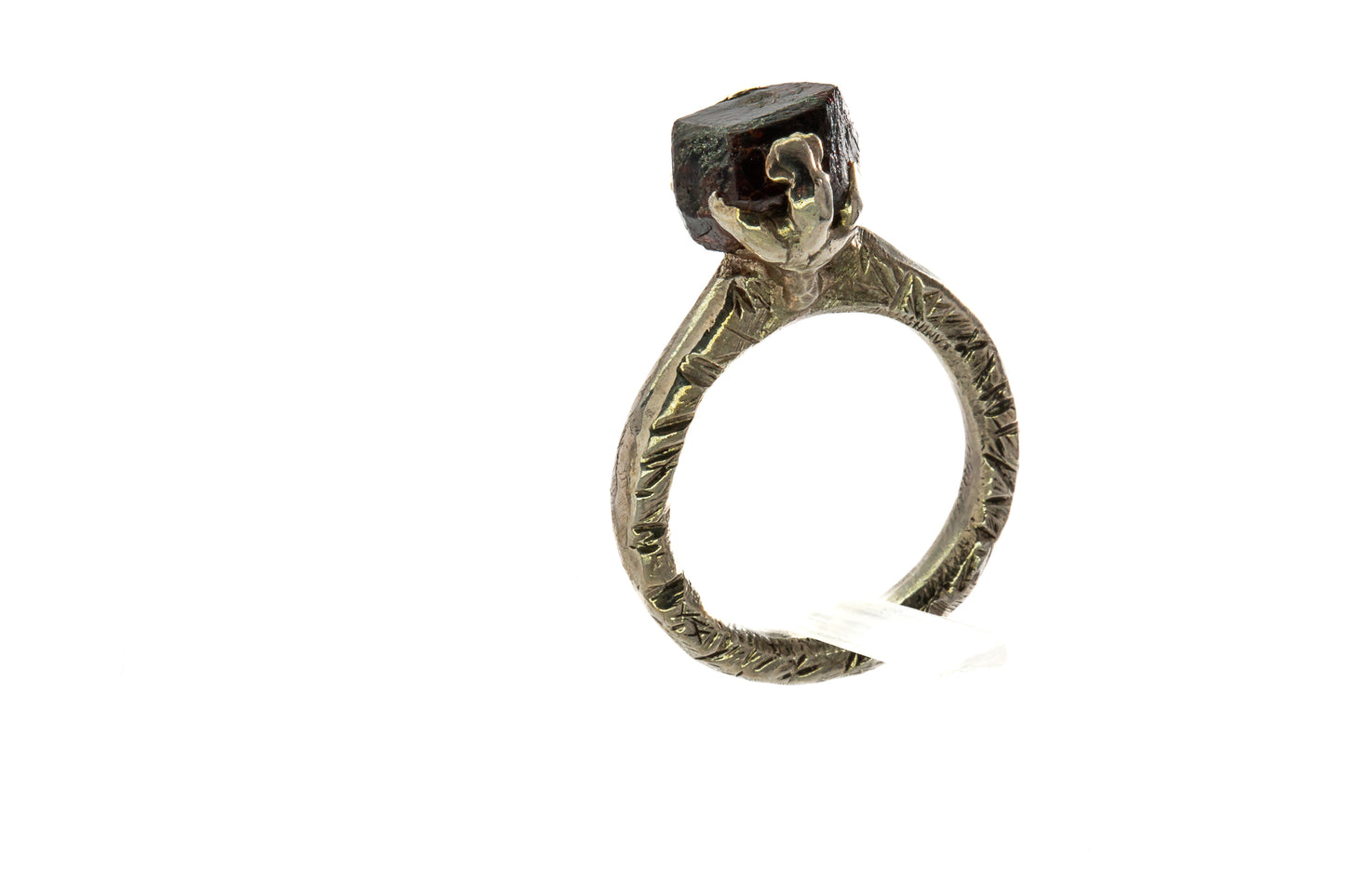 Local Gems: Rough BC Garnet Solitaire Ring