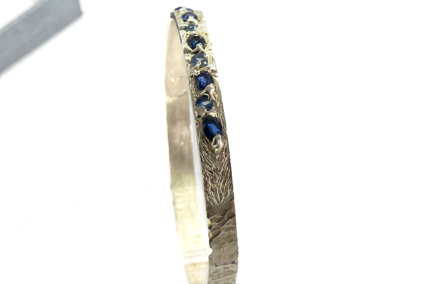 Sapphires in Silver: 9 stone blue Bangle