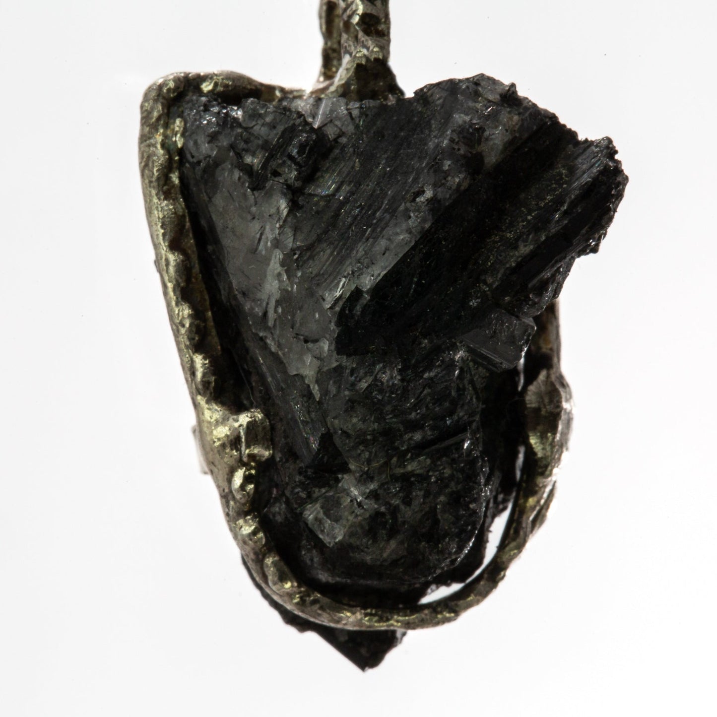 Local Gems: Rough Black Tourmaline in Silver Pendant