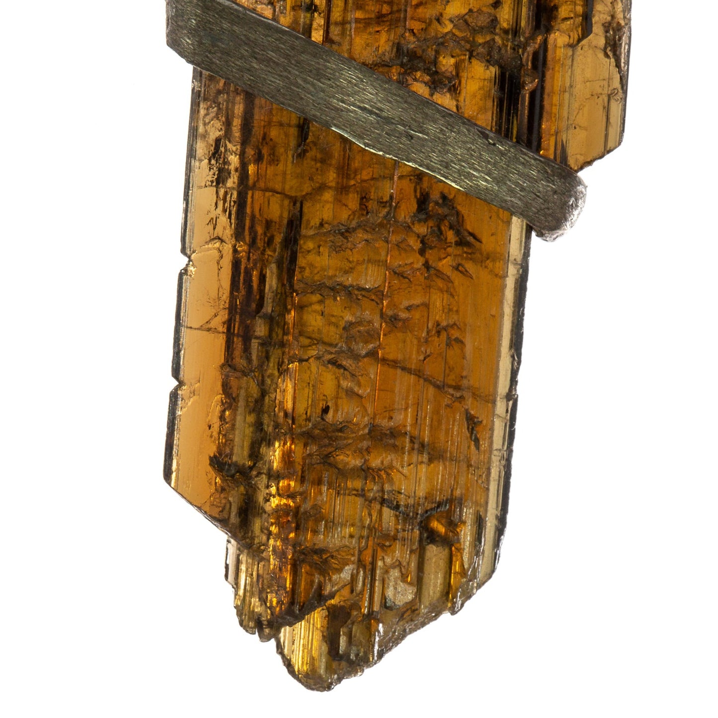 World Gems: Rough Epidote Silver Pendant