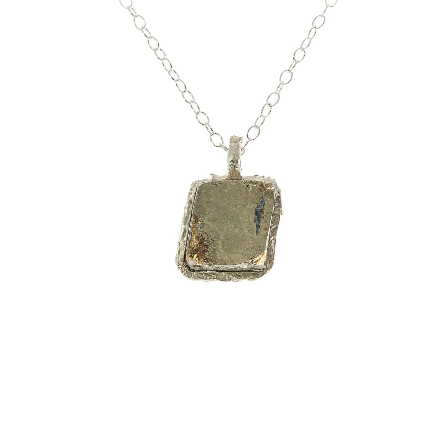Local Gems: Pyrite Cube Silver Pendant