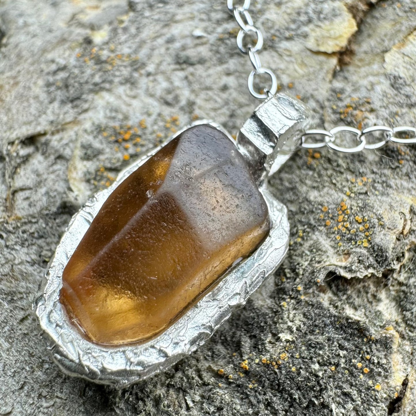 World Gems: Rough Imperial Topaz Pendant