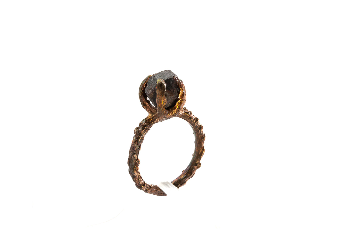 Local Gems: "Shoreline" A Rough garnet copper Solitaire Ring 1