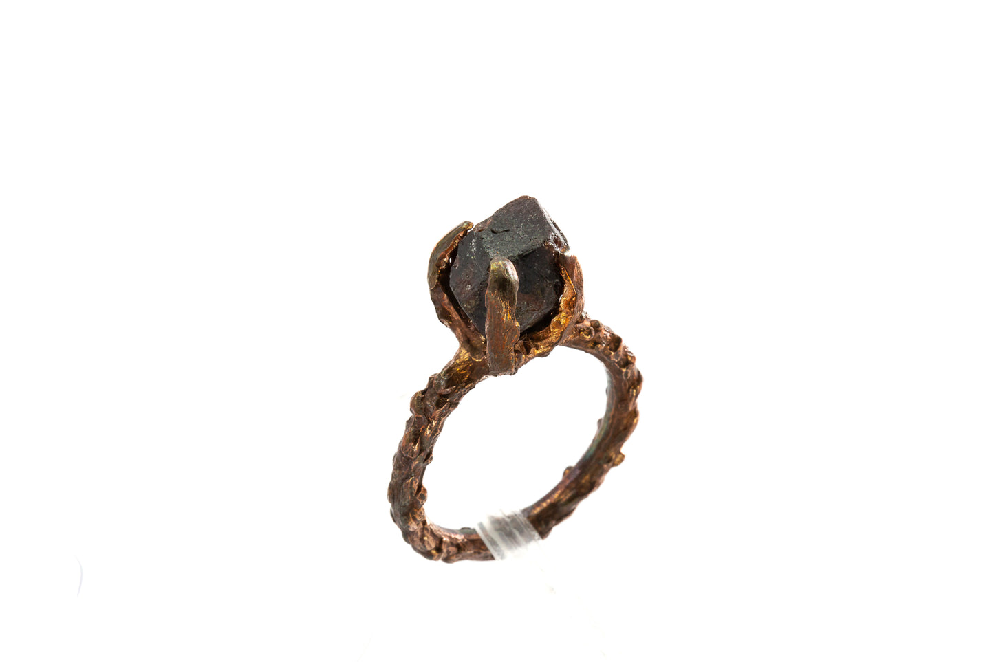 Local Gems: "Shoreline" A Rough garnet copper Solitaire Ring 1
