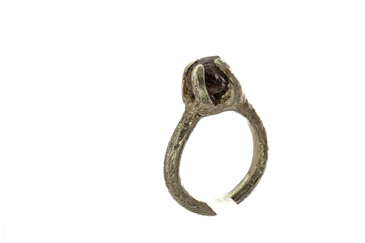 Local Gems: "Shoreline" Rough Garnet silver Solitaire Ring