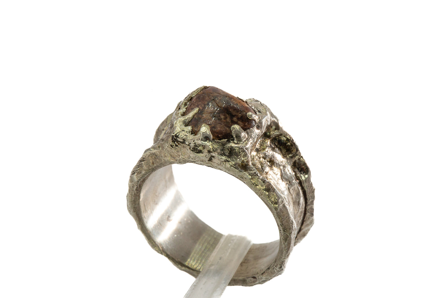 Local Gems: Tumbled BC Garnet wide Ring