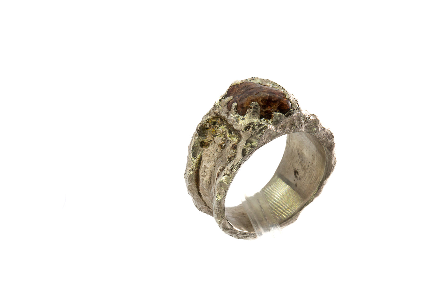 Local Gems: Tumbled BC Garnet wide Ring