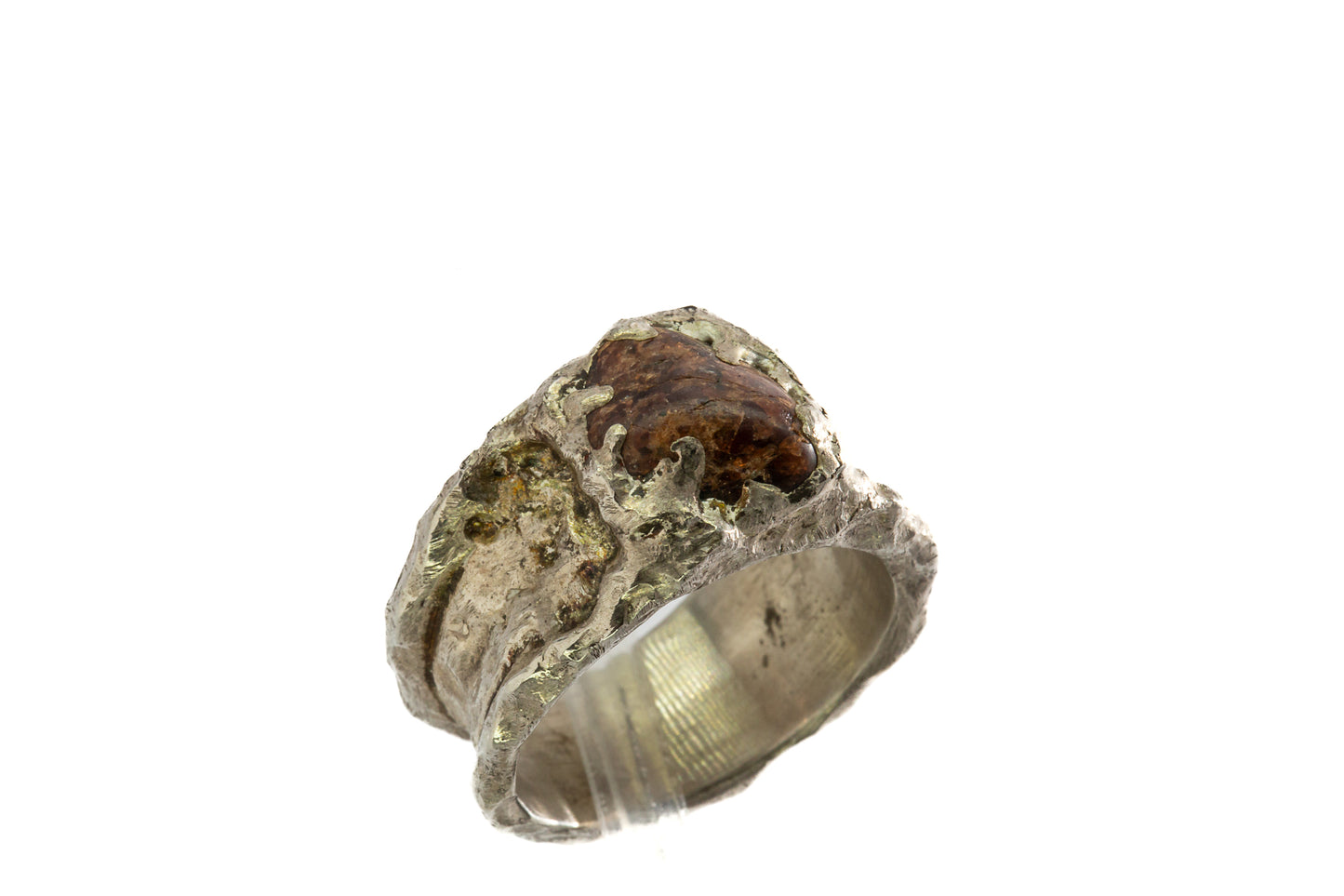 Local Gems: Tumbled BC Garnet wide Ring