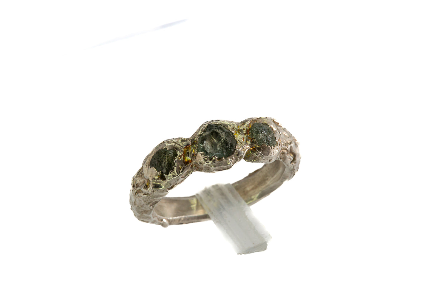 Sapphires in Silver: "Boulder Creek" 3 stone rough Montana Ring