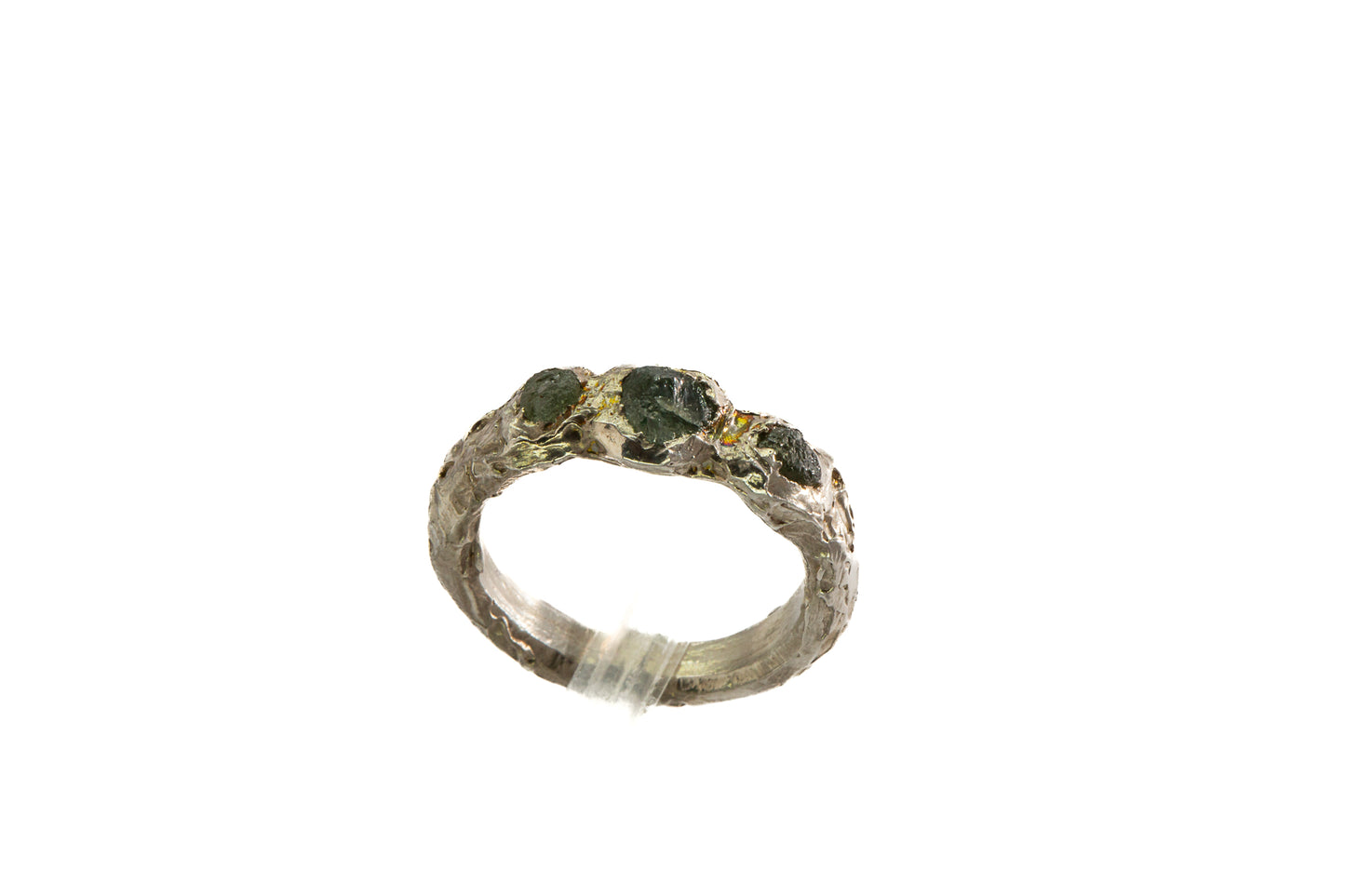 Sapphires in Silver: "Boulder Creek" 3 stone rough Montana Ring