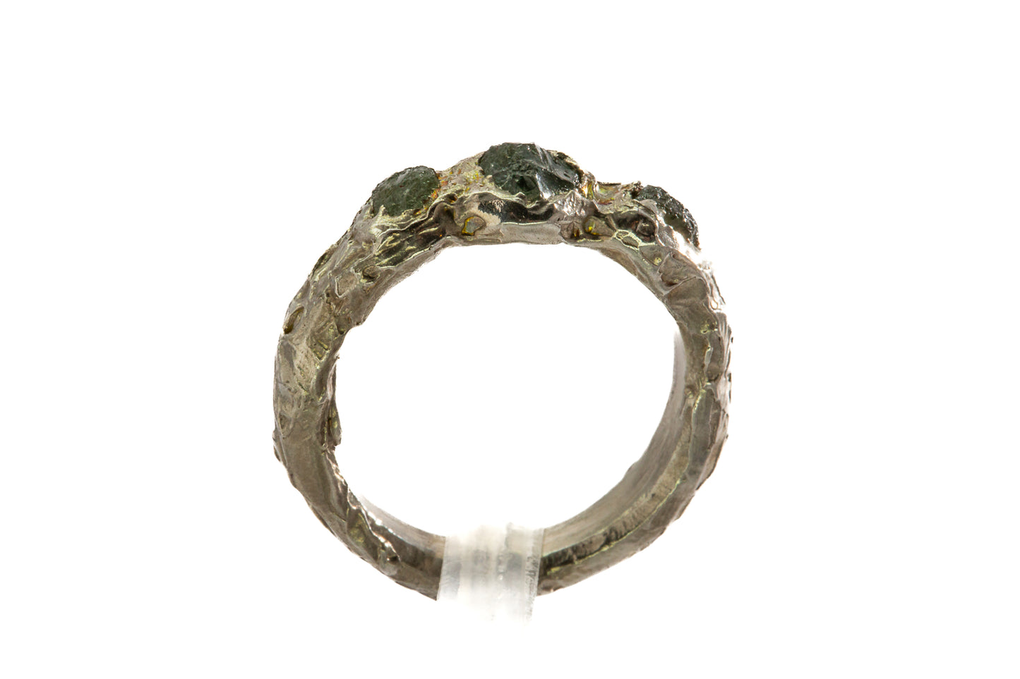 Sapphires in Silver: "Boulder Creek" 3 stone rough Montana Ring