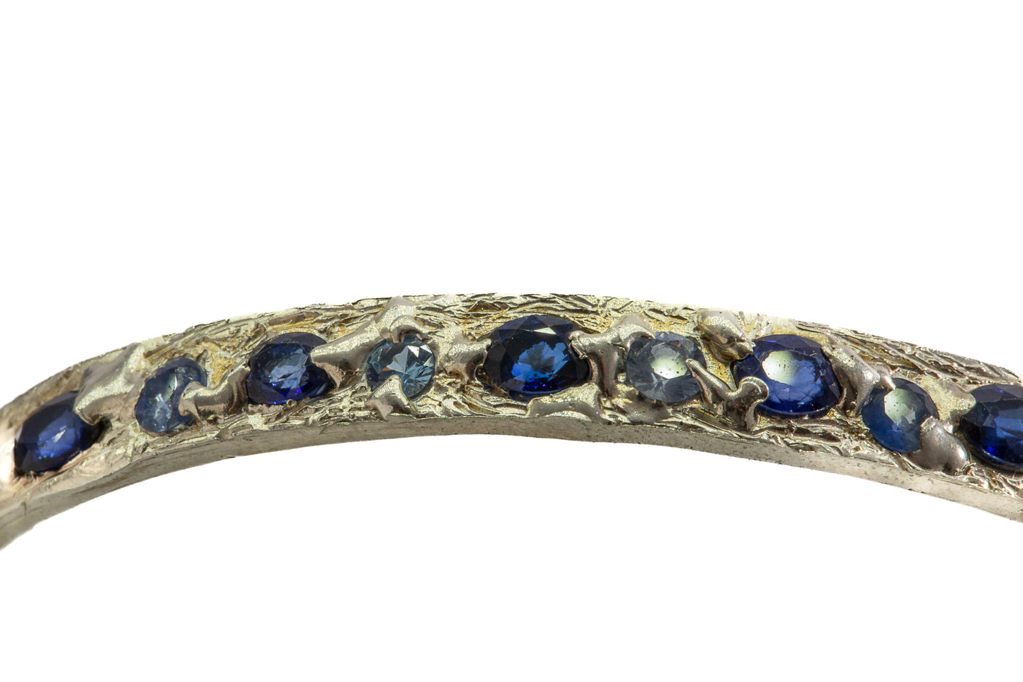 Sapphires in Silver: 9 stone blue  Bangle