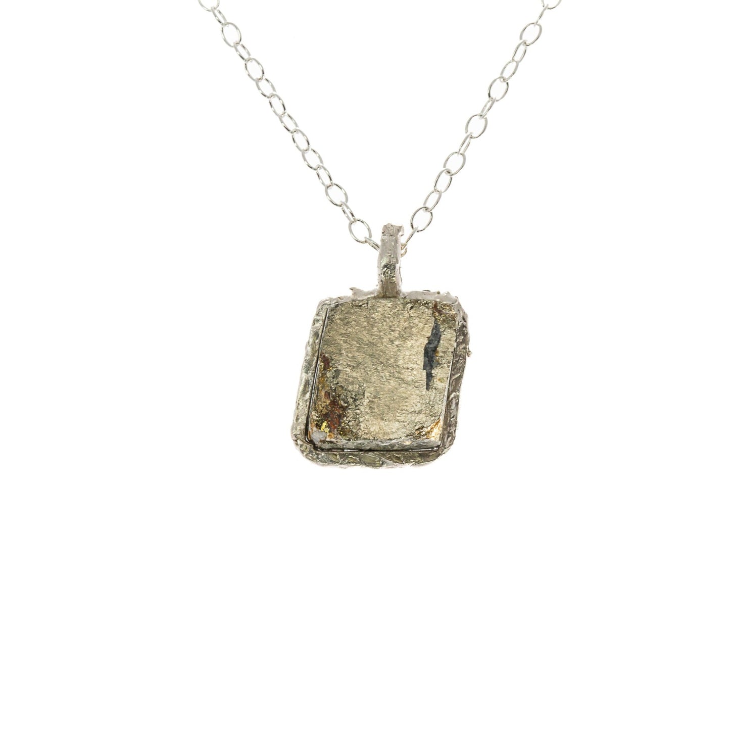 Local Gems: Pyrite Cube Silver Pendant