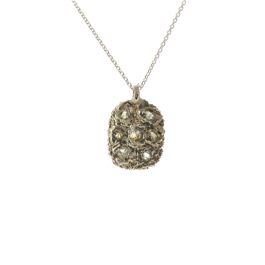 Sapphires in Silver: 7 rough Montana sapphire free form Pendant