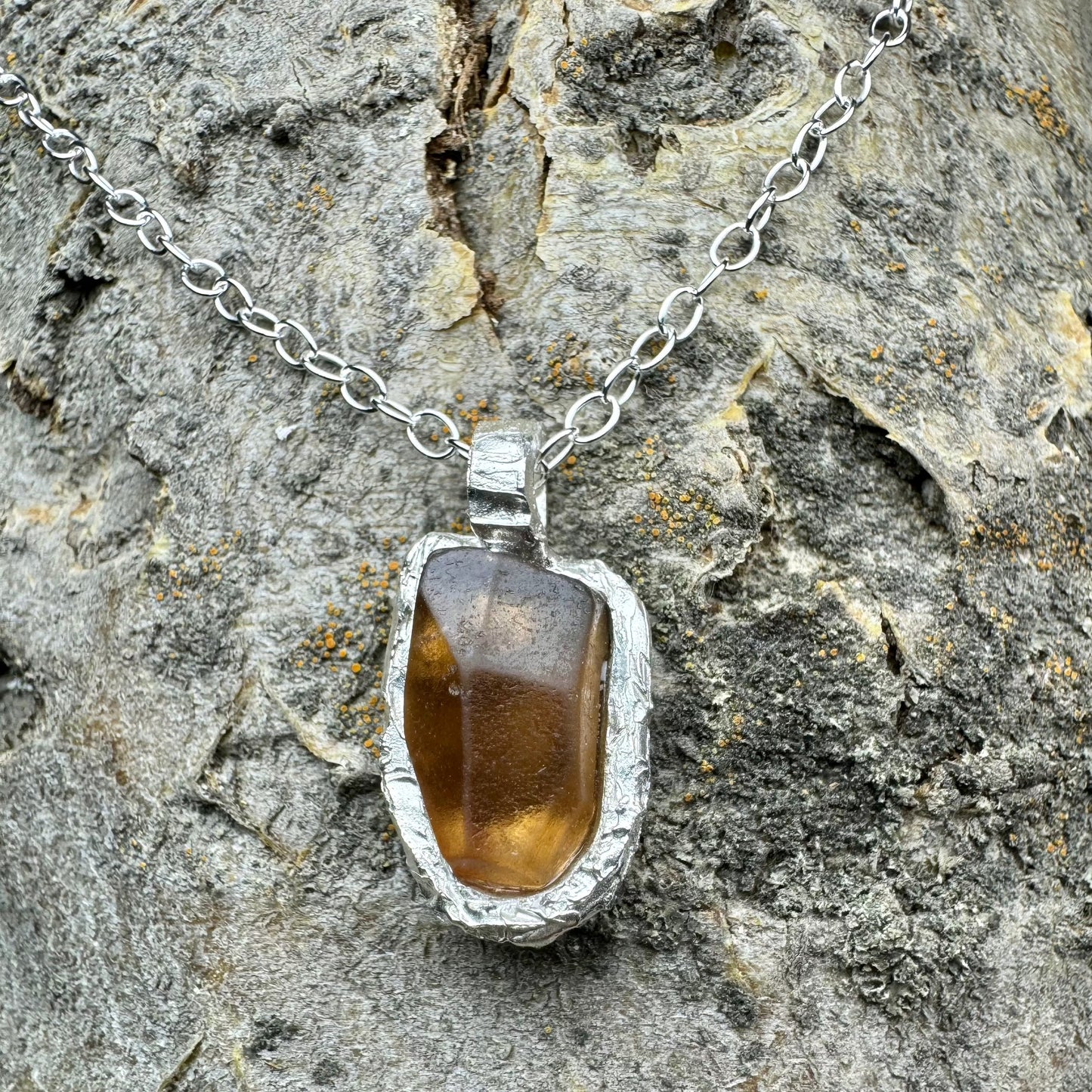 World Gems: Rough Imperial Topaz Pendant